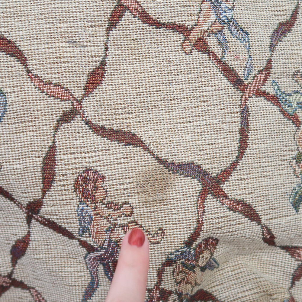 Vintage 90s tan cherub print tapestry tote bag purse - Picture 6 of 7